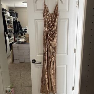 Elegant Gold Sequin Gown